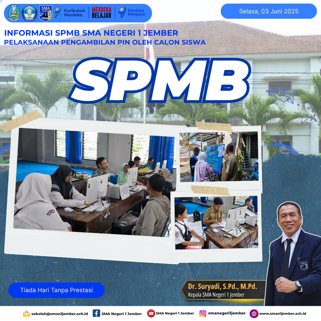 Pengambilan PIN oleh calon siswa dalam rangka SPMB SMA Negeri 1 Jember Tahun 2025.
