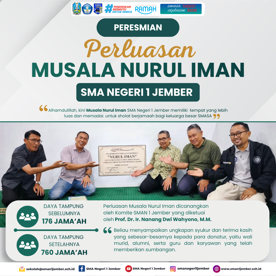 PERESMIAN PERLUASAN MUSALA NURUL IMAN SMAN 1 JEMBER